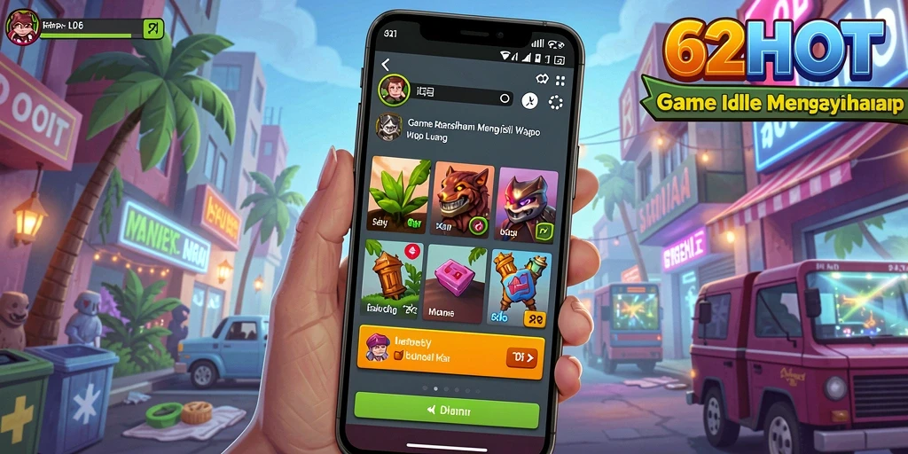 Tampilan gameplay Idle yang menarik dan interaktif di 62HOT.