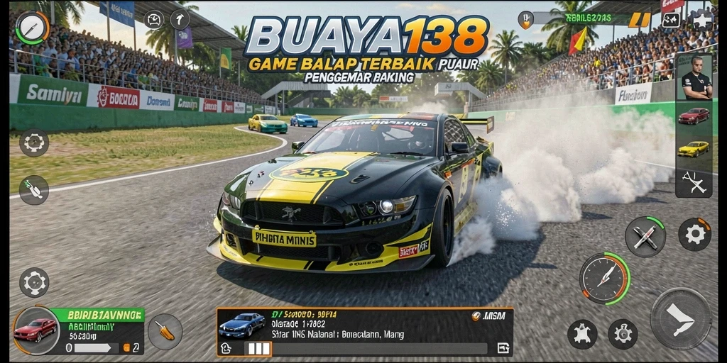 Screenshot menampilkan aksi balapan cepat di BUAYA138.