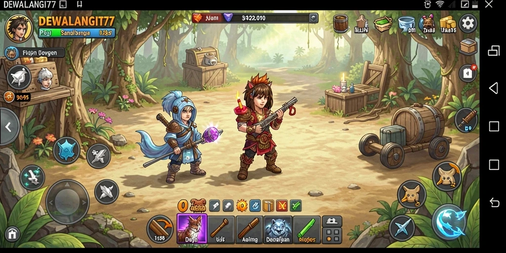 Tampilan gameplay DEWALANGIT77 yang sederhana dan menarik.