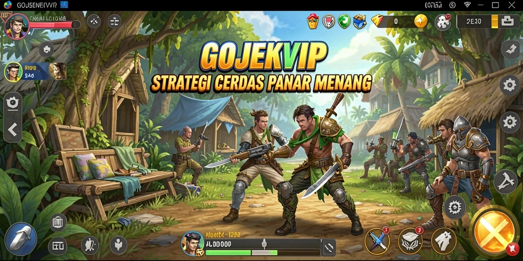 Tampilan gameplay menegangkan dalam GOJEKVIP dengan strategi yang kompleks.
