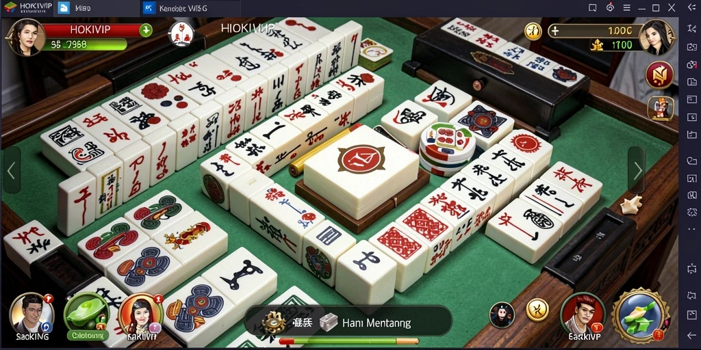 Screenshot HOKIVIP menampilkan gameplay menantang Mahjong yang seru.