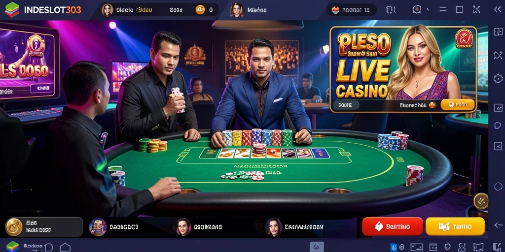 Tampilan gameplay Live Casino di INDESLOT303 yang mengesankan dan interaktif.