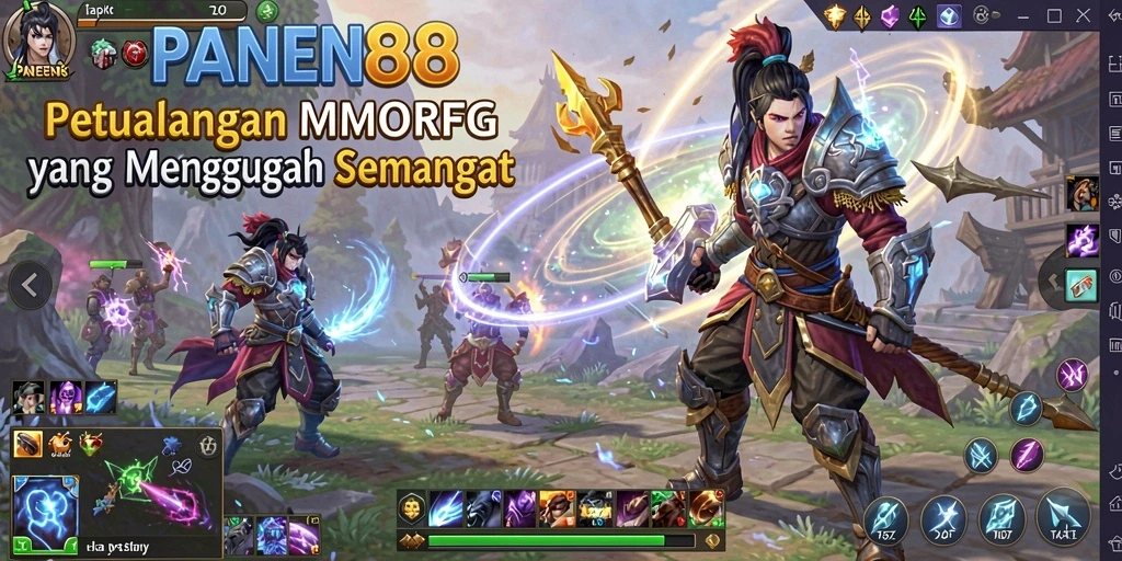 Screenshot gameplay PANEN88 menunjukkan petualangan epik dalam dunia MMORPG.