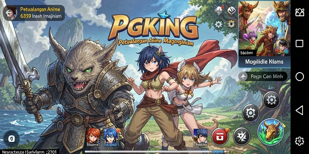 Tampilan gameplay PGKING yang penuh warna dan dinamis.