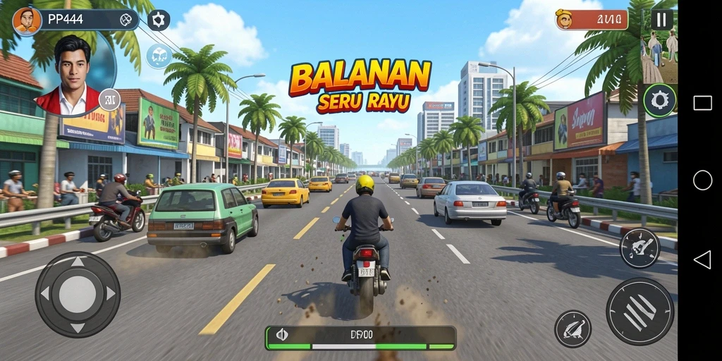 Gameplay intens PP444 dalam balapan yang mendebarkan.