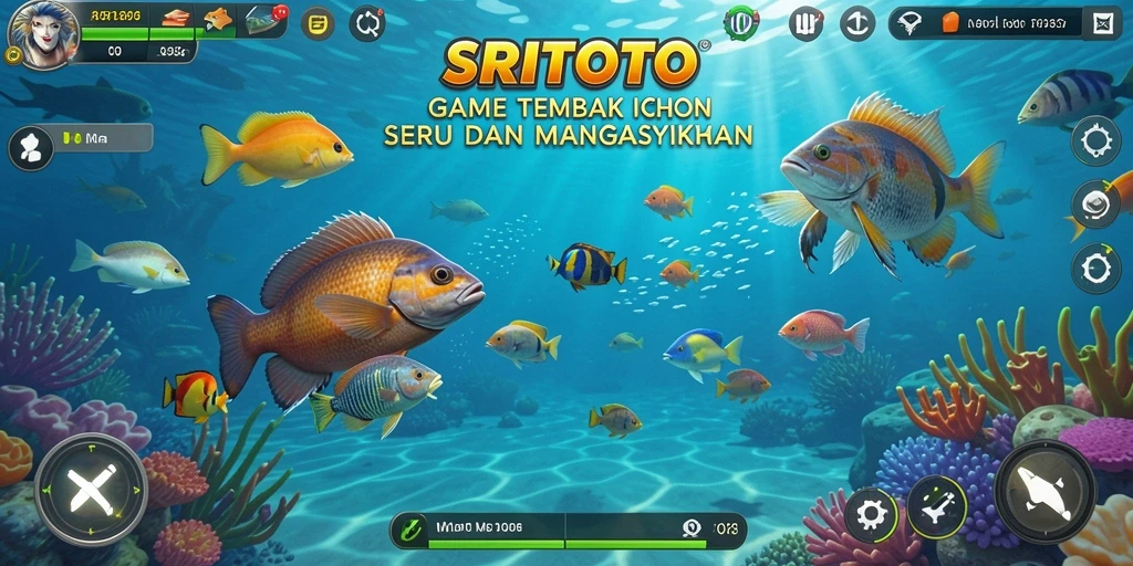 Tampilan permainan SRITOTO yang seru dengan ikan-ikan yang bervariasi.